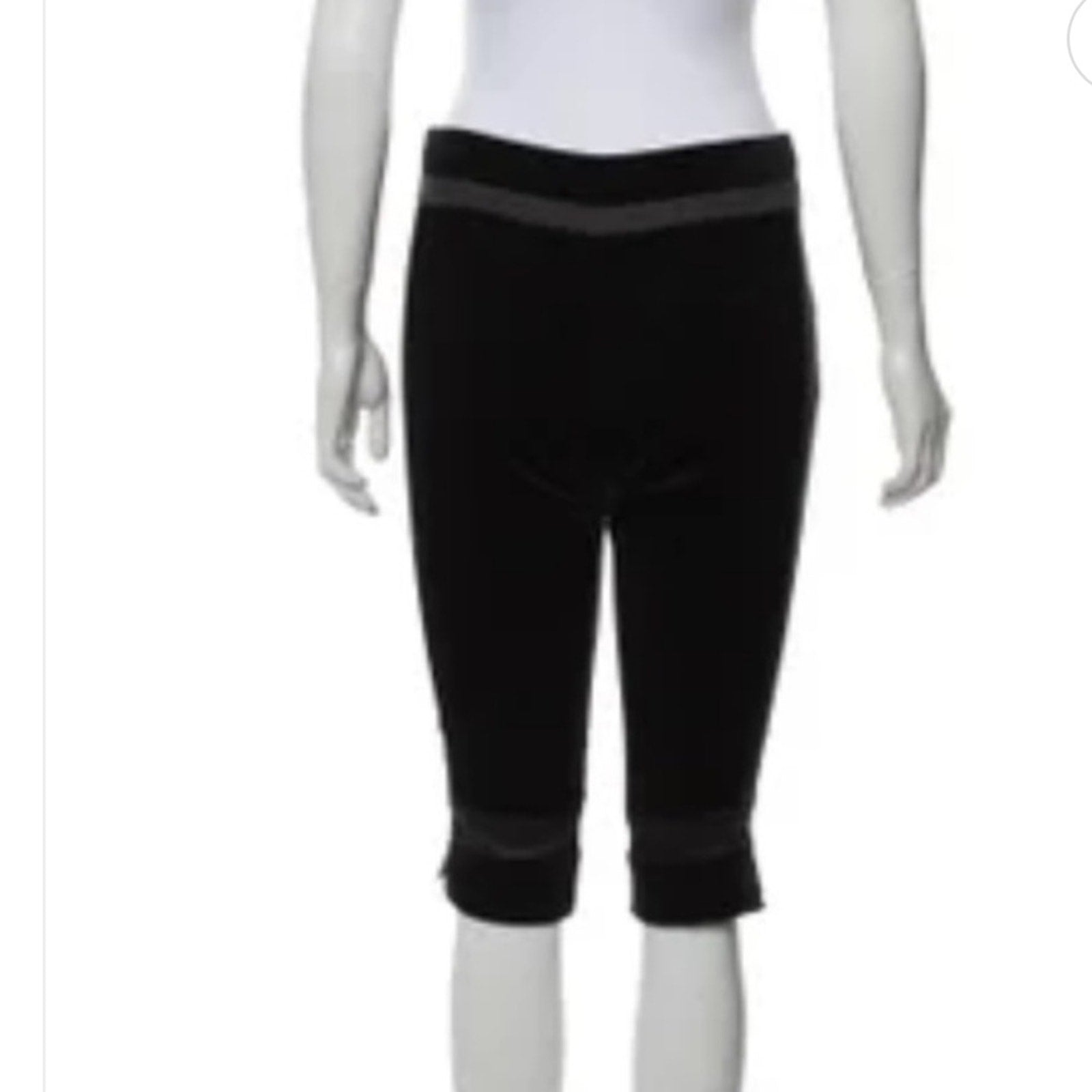 Diane Von Furstenburg velvet low rise capri pants black cropped pants satin trim