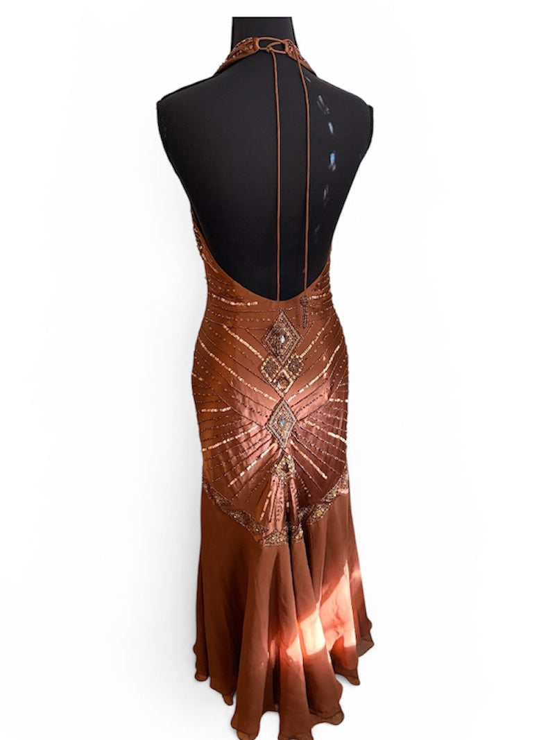 Sue Wong Silk beaded evening Gown