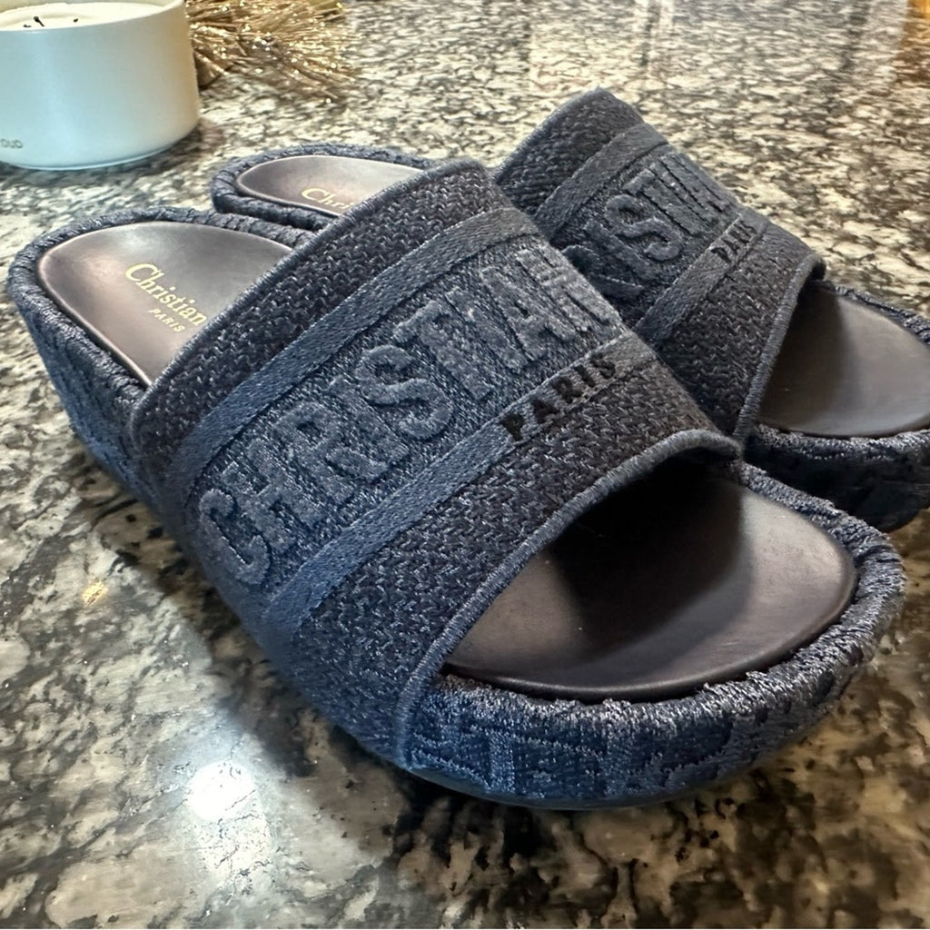 Christian DIOR denim dway platform sandals