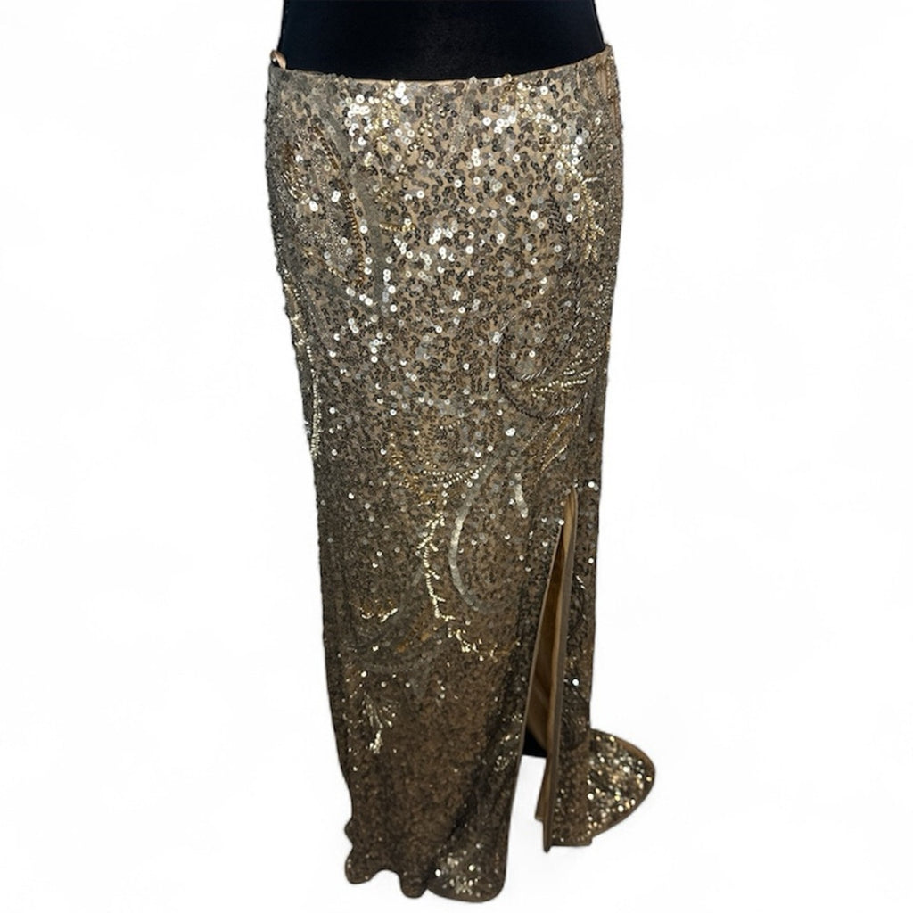 Vintage Scala sequin beaded maxi skirt evening dress size 2