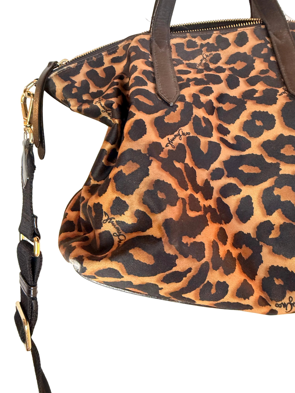 Jimmy Choo Candice Leopard Nylon Tote handbag