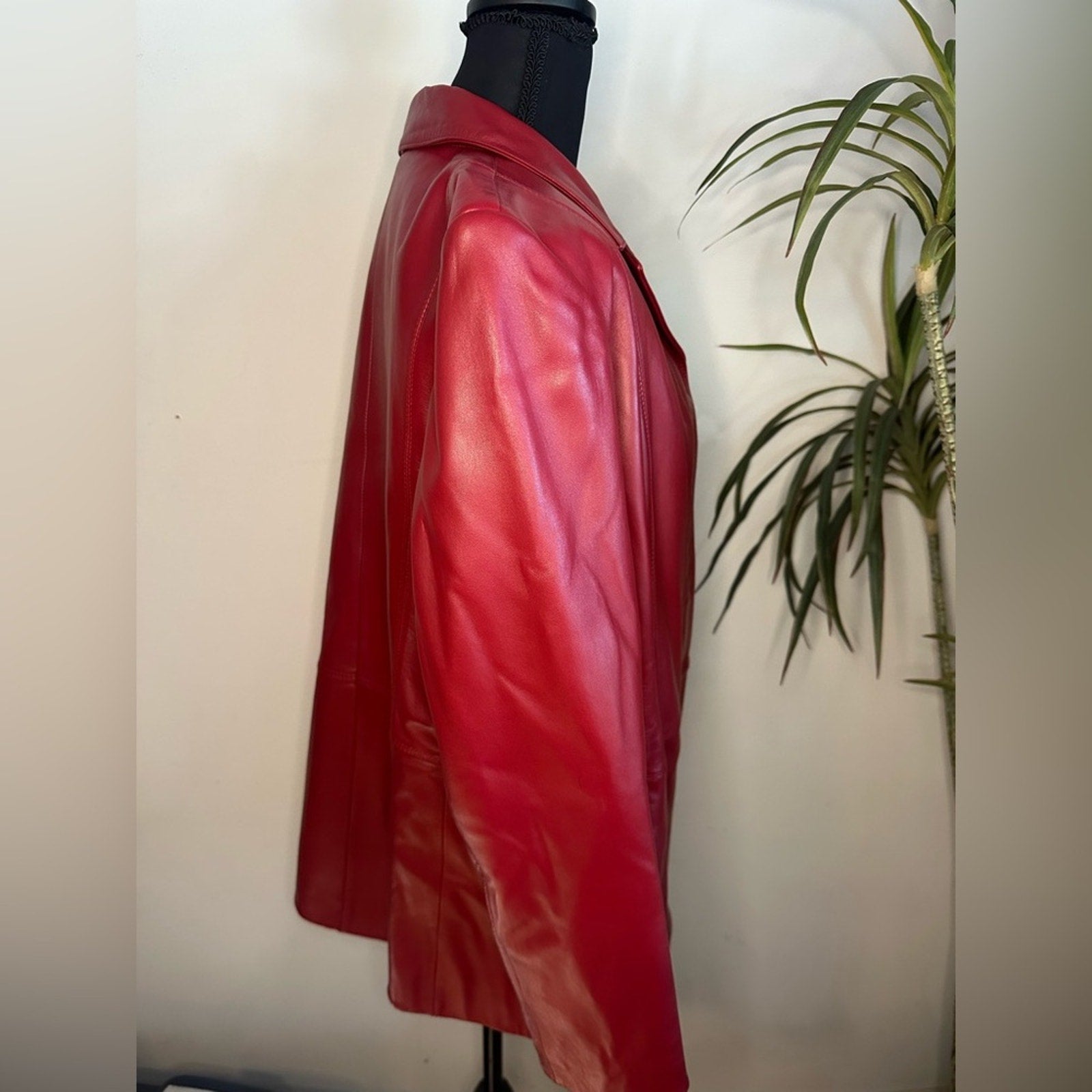 Preston & York red Leather 90s jacket lambskin Medium