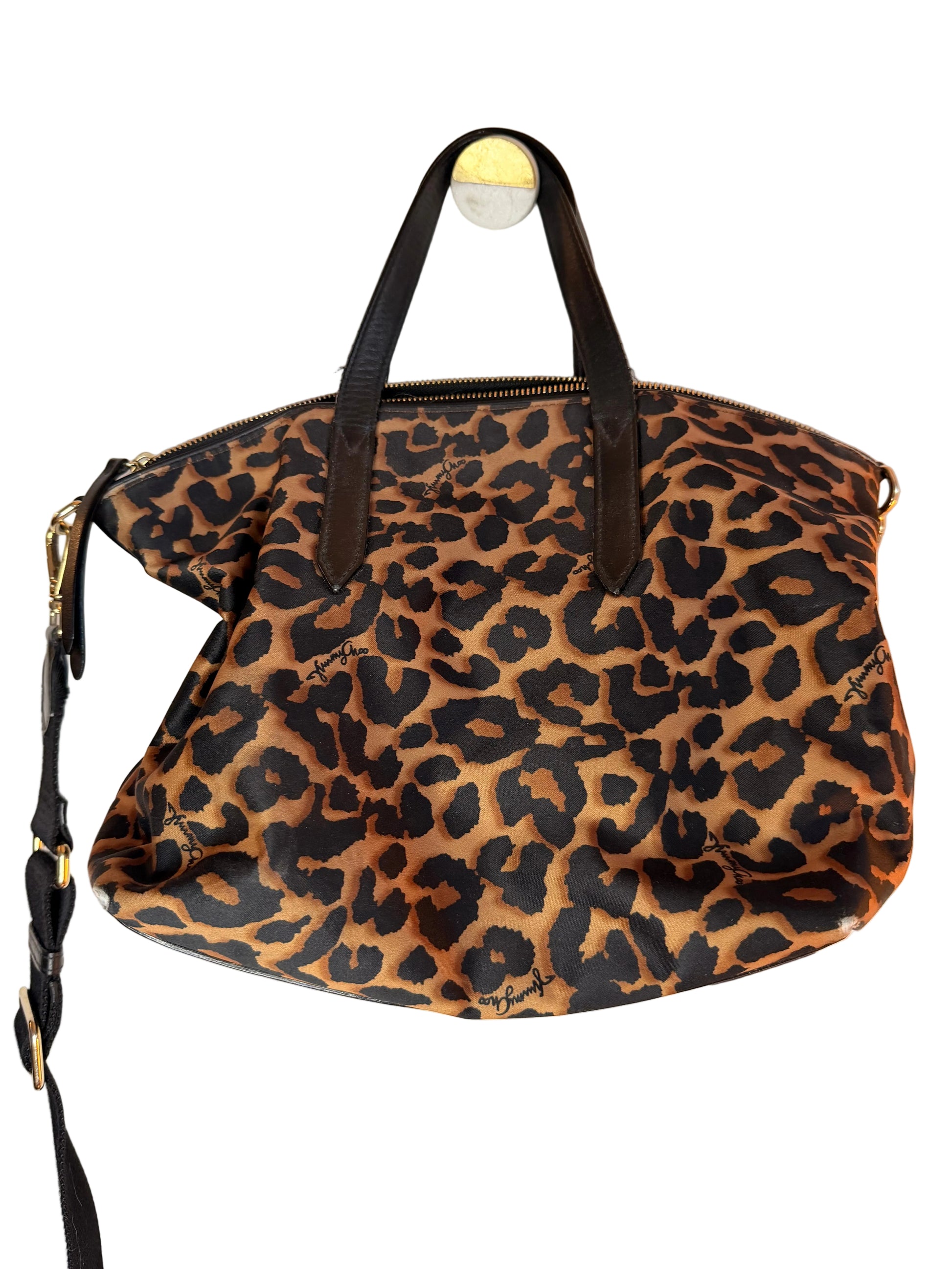 Jimmy Choo Candice Leopard Nylon Tote handbag