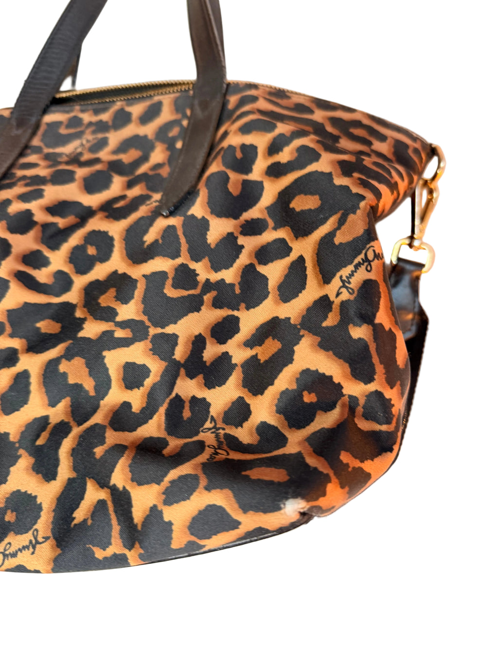 Jimmy Choo Candice Leopard Nylon Tote handbag