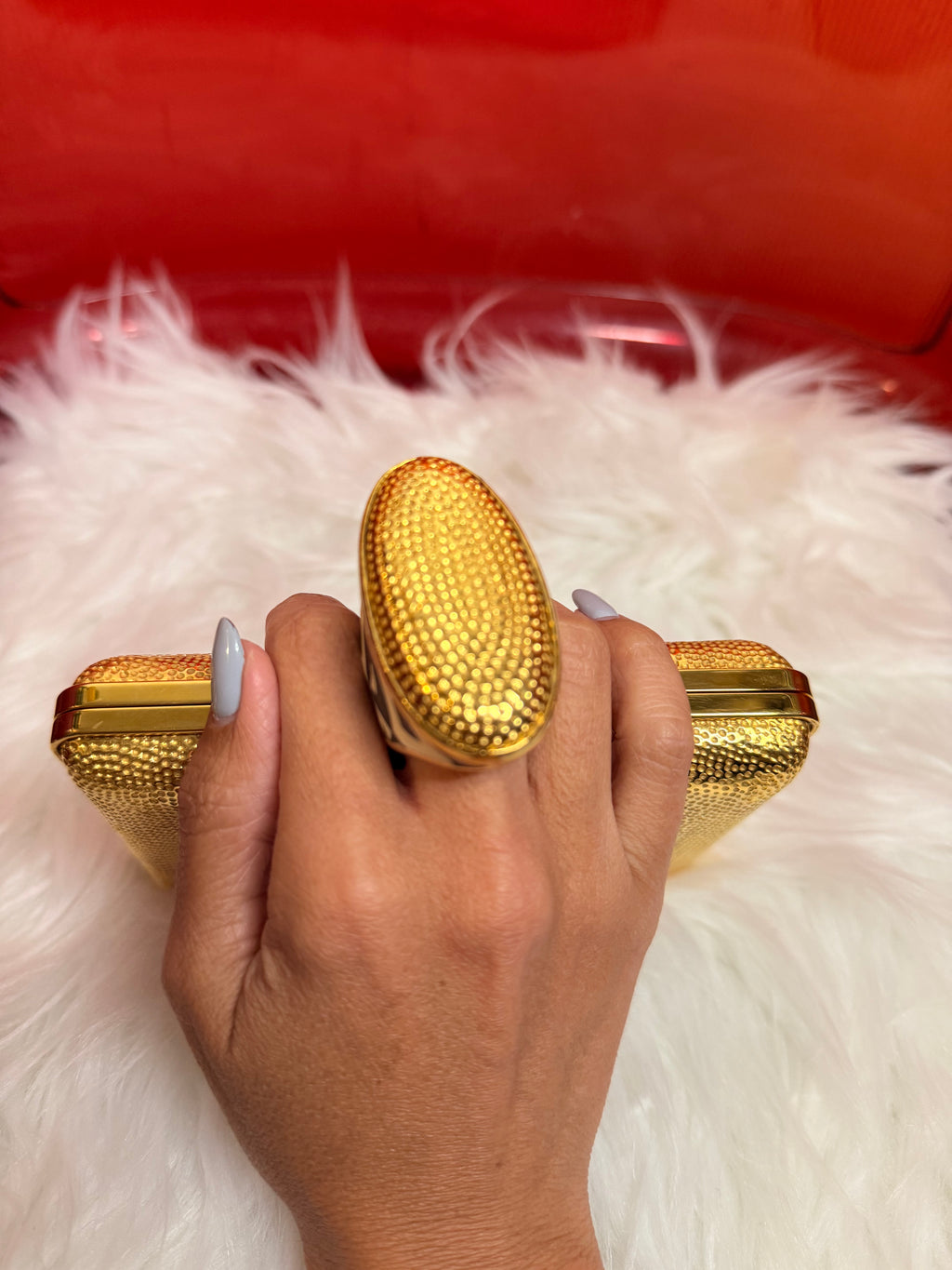 Tom Ford Gold Ring Clutch – Vintage Designer Statement Evening Bag | Luxury Secondhand Tom Ford Handbag