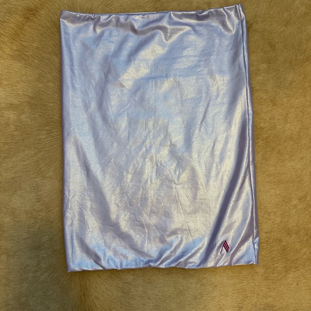 The ATTICO Metallic lavender purple swimsuit cover up low rise, mini skirt, M