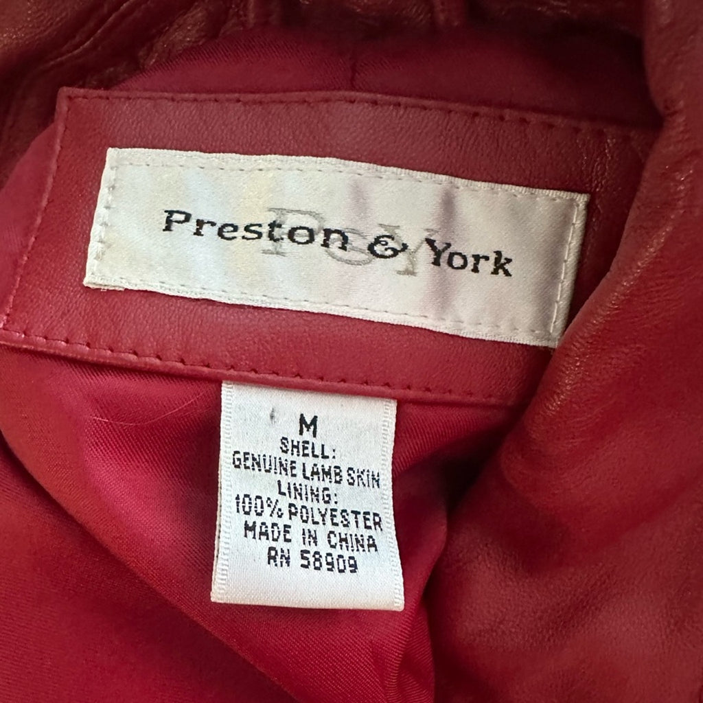 Preston & York red Leather 90s jacket lambskin Medium