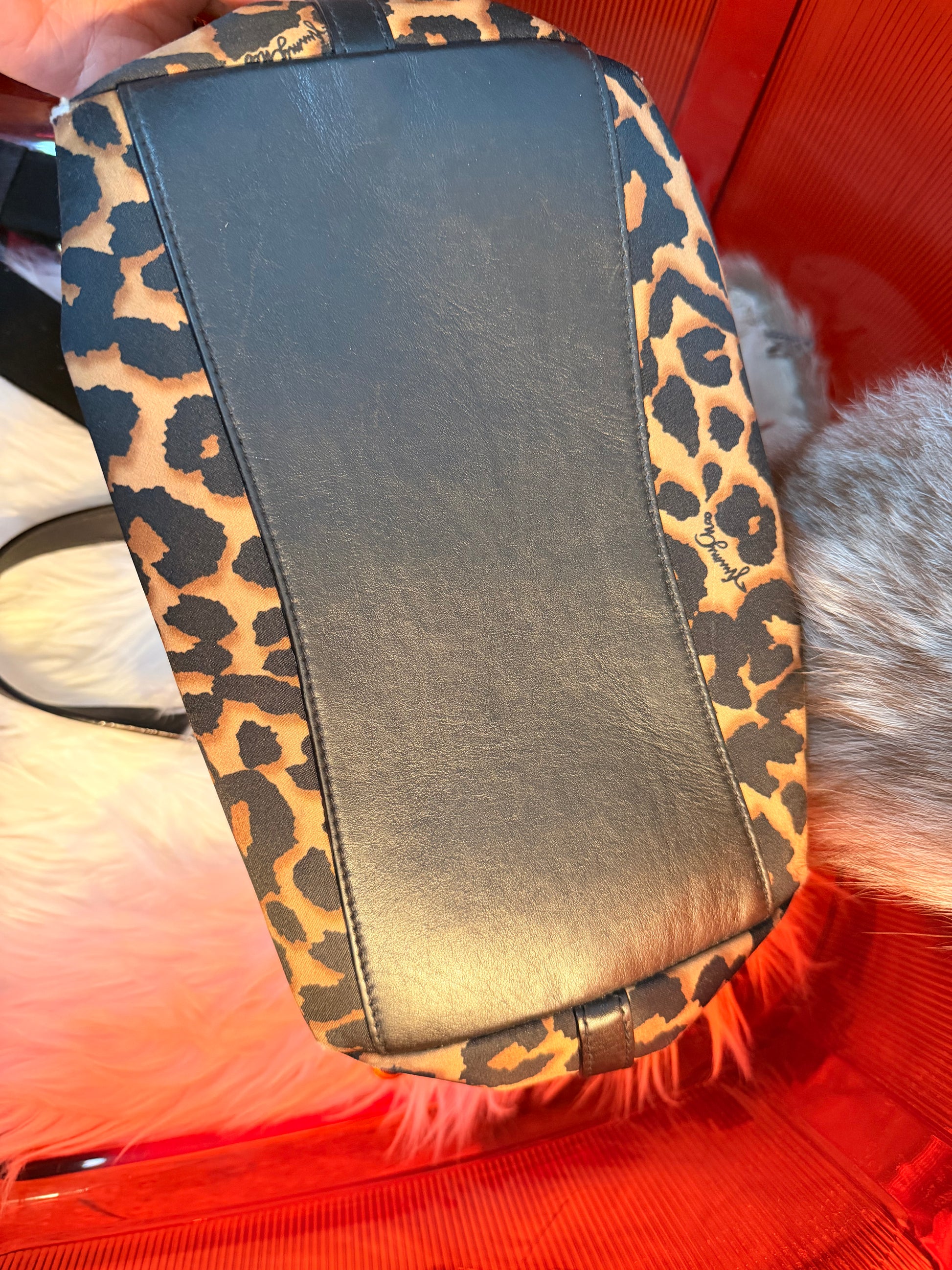 Jimmy Choo Candice Leopard Nylon Tote handbag