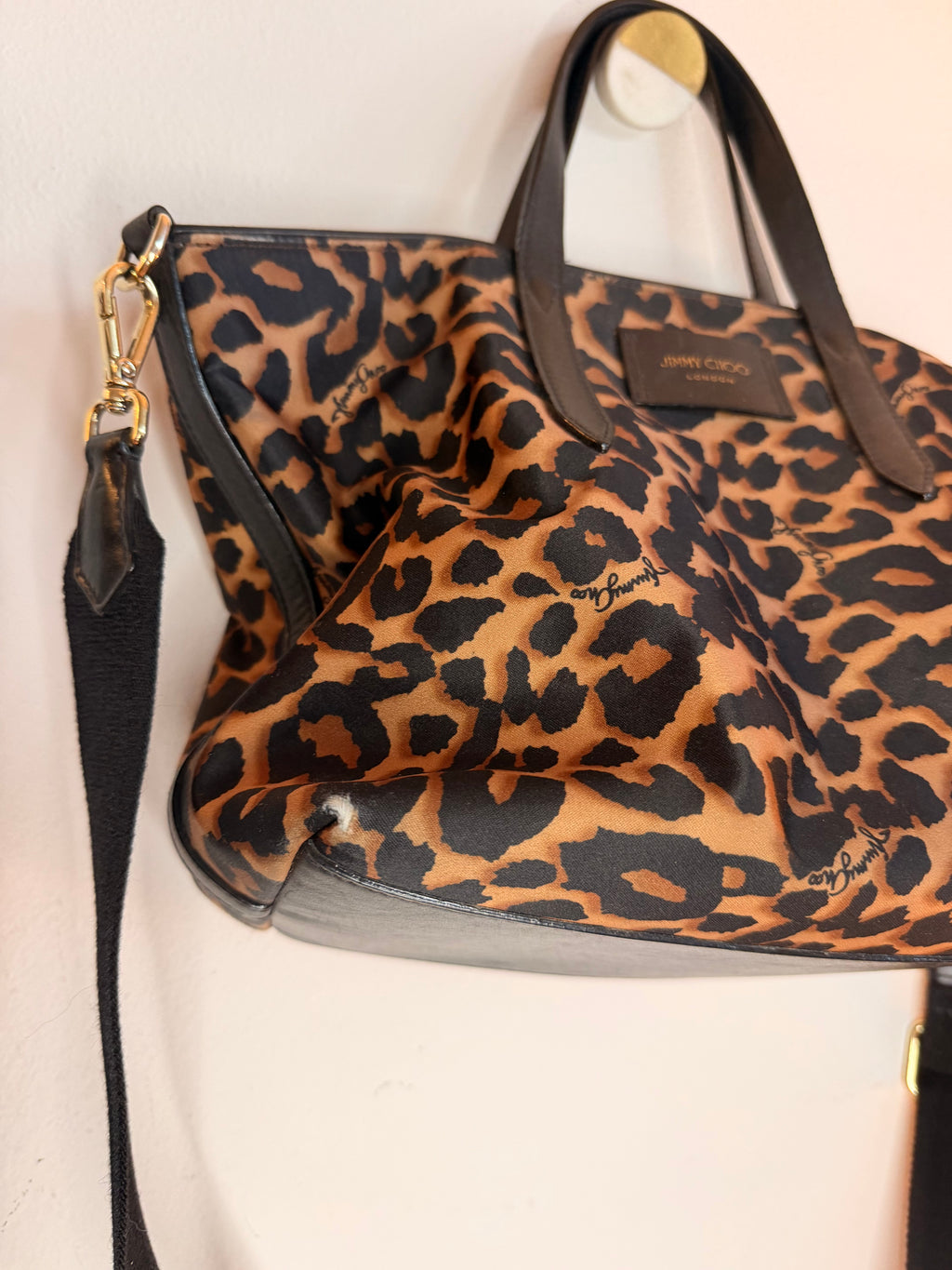 Jimmy Choo Candice Leopard Nylon Tote handbag