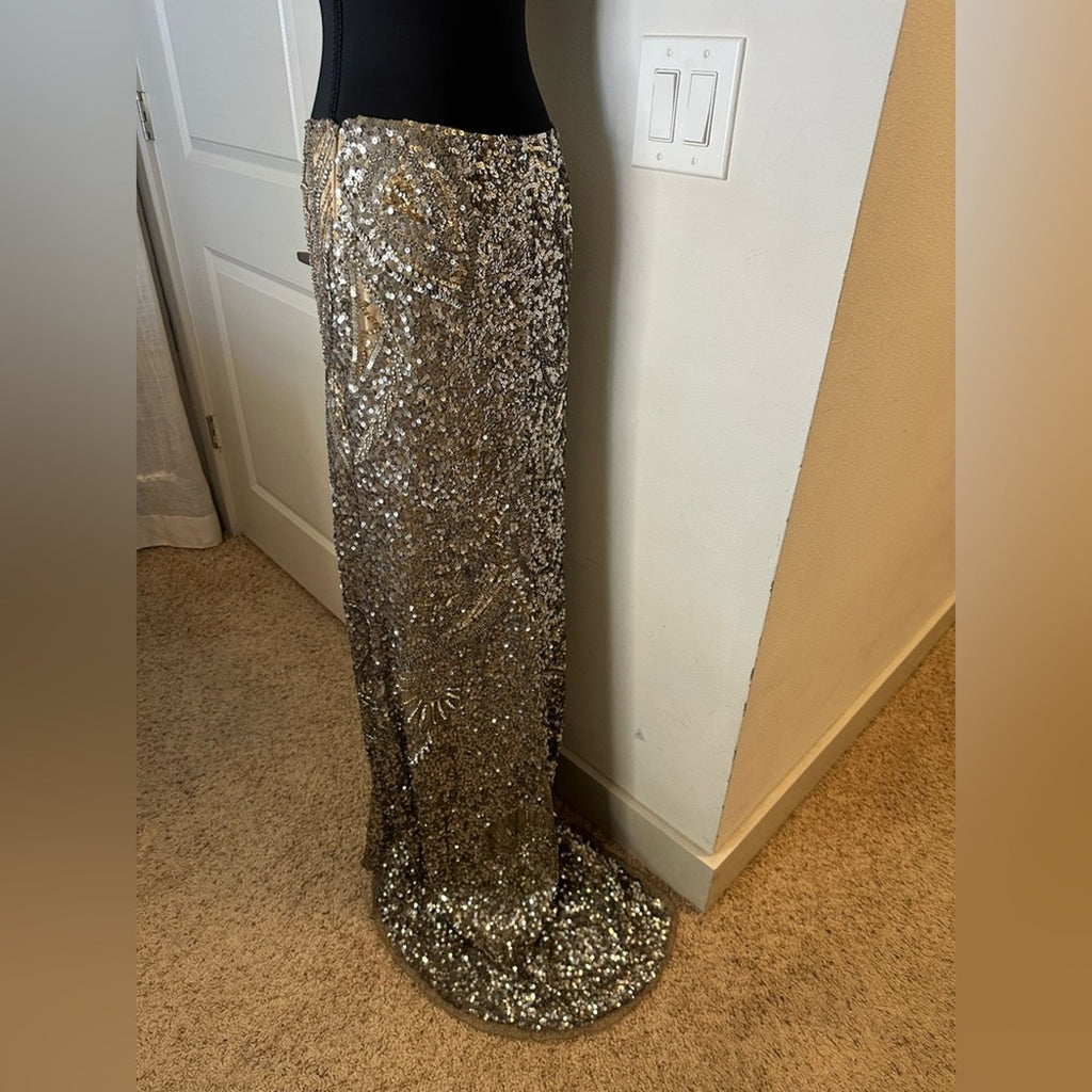 Vintage Scala sequin beaded maxi skirt evening dress size 2