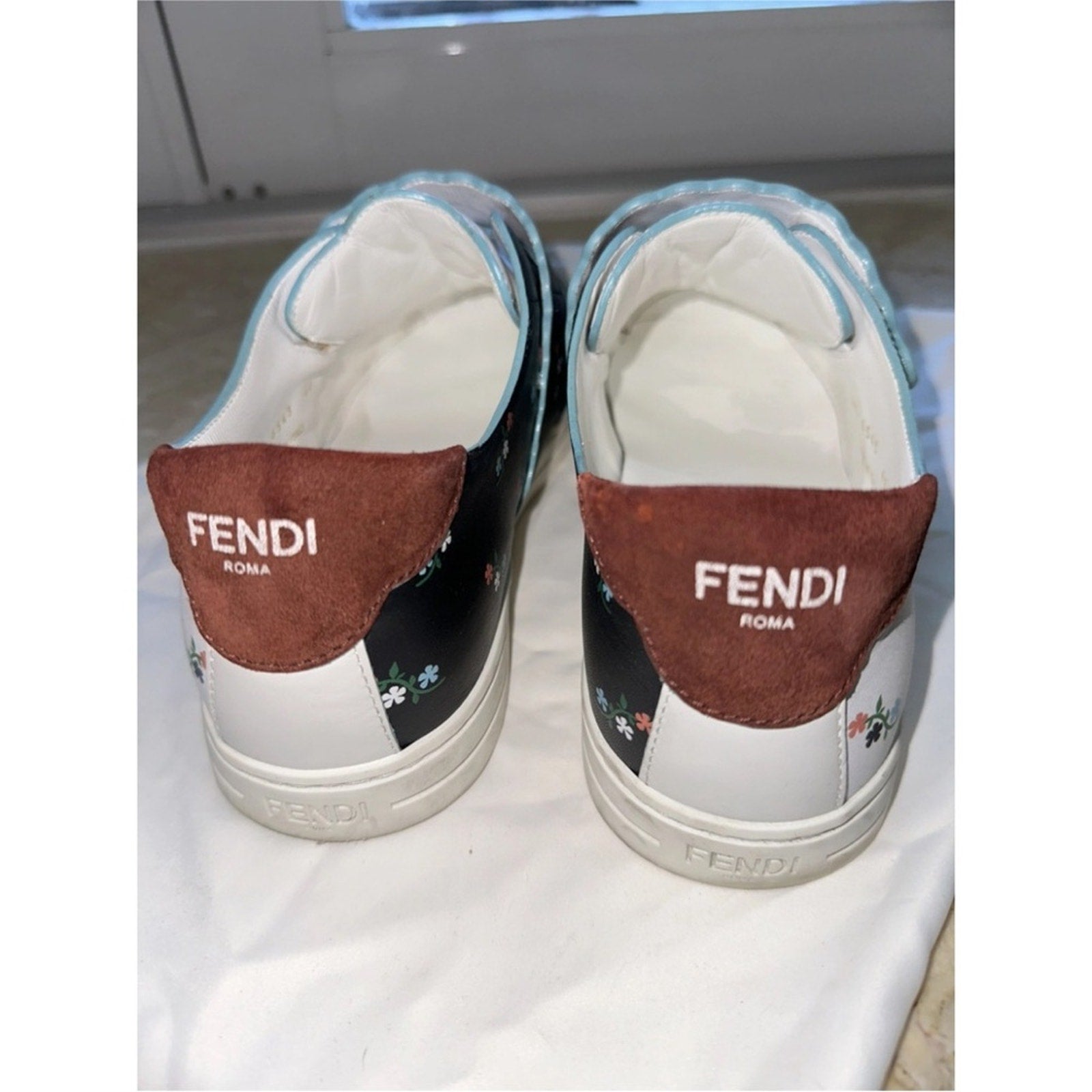 Fendi Floral White and Black sneakers size 40