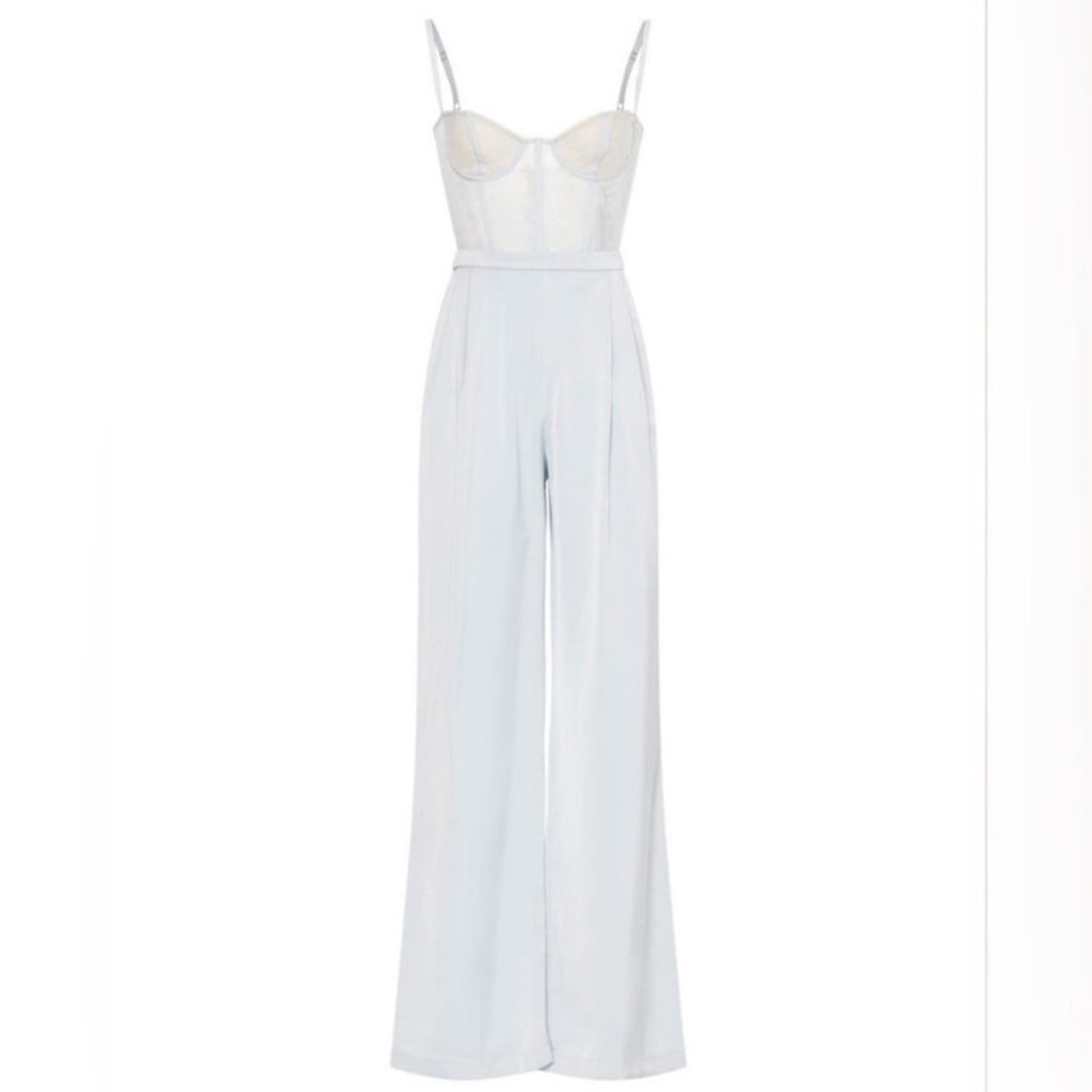 Katie May baby blue corset lace jumpsuit xs