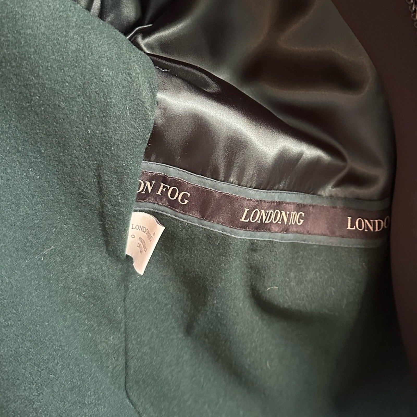 London fog, green suede, maxi, trenchcoat double breasted with belt 10