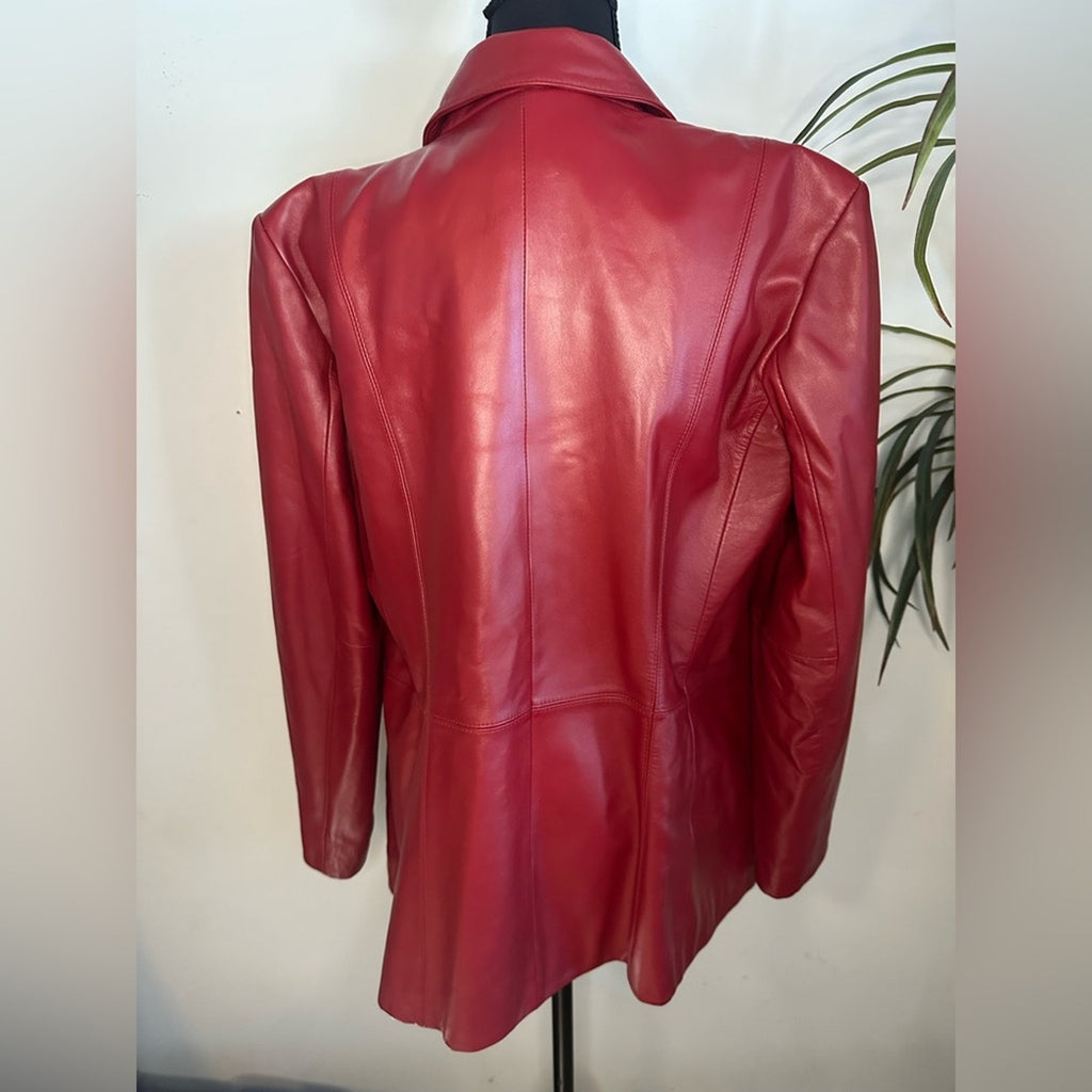 Preston & York red Leather 90s jacket lambskin Medium