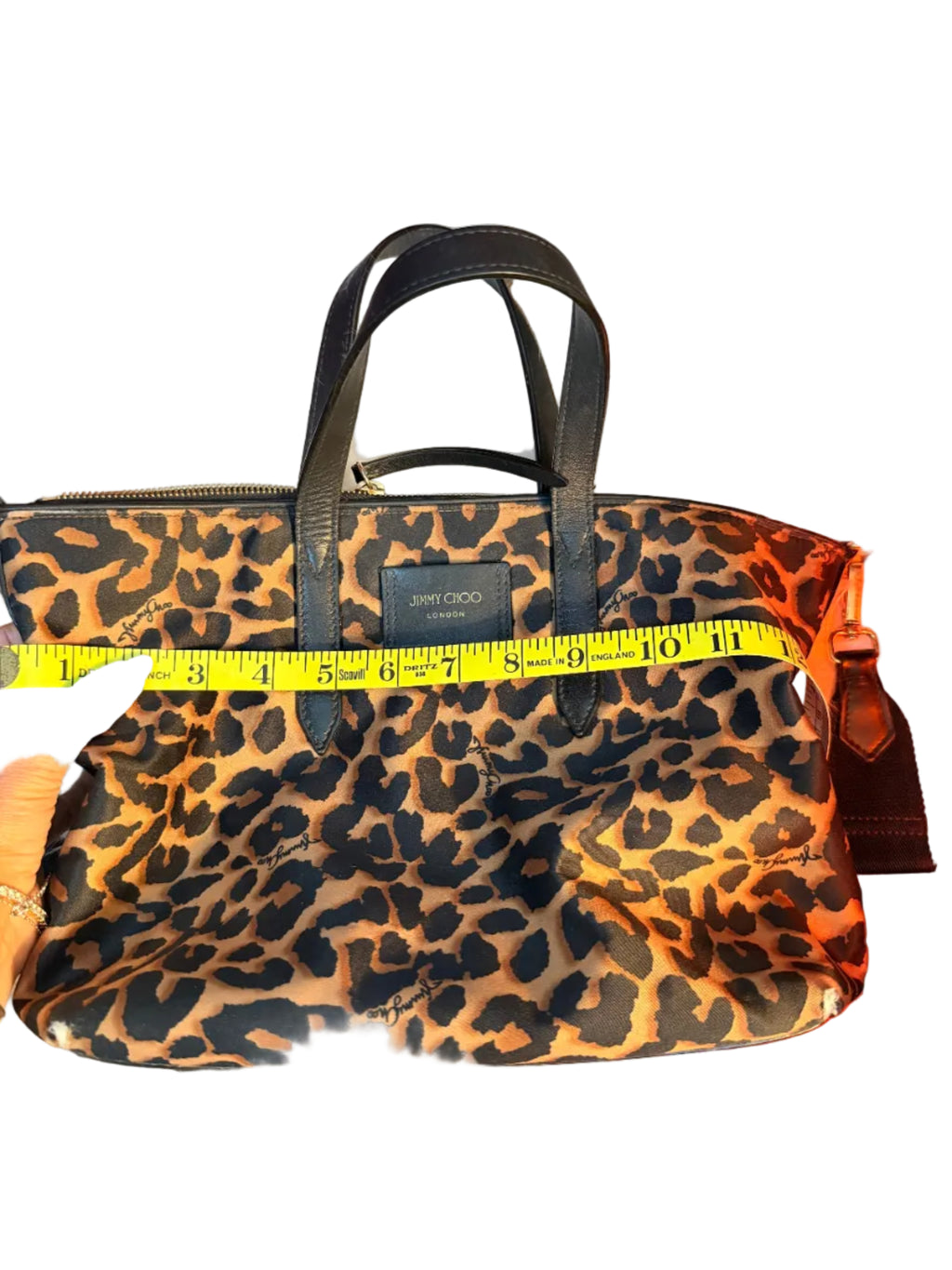 Jimmy Choo Candice Leopard Nylon Tote handbag