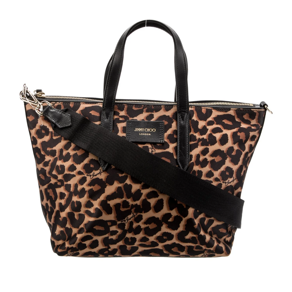 Jimmy Choo Candice Leopard Nylon Tote handbag
