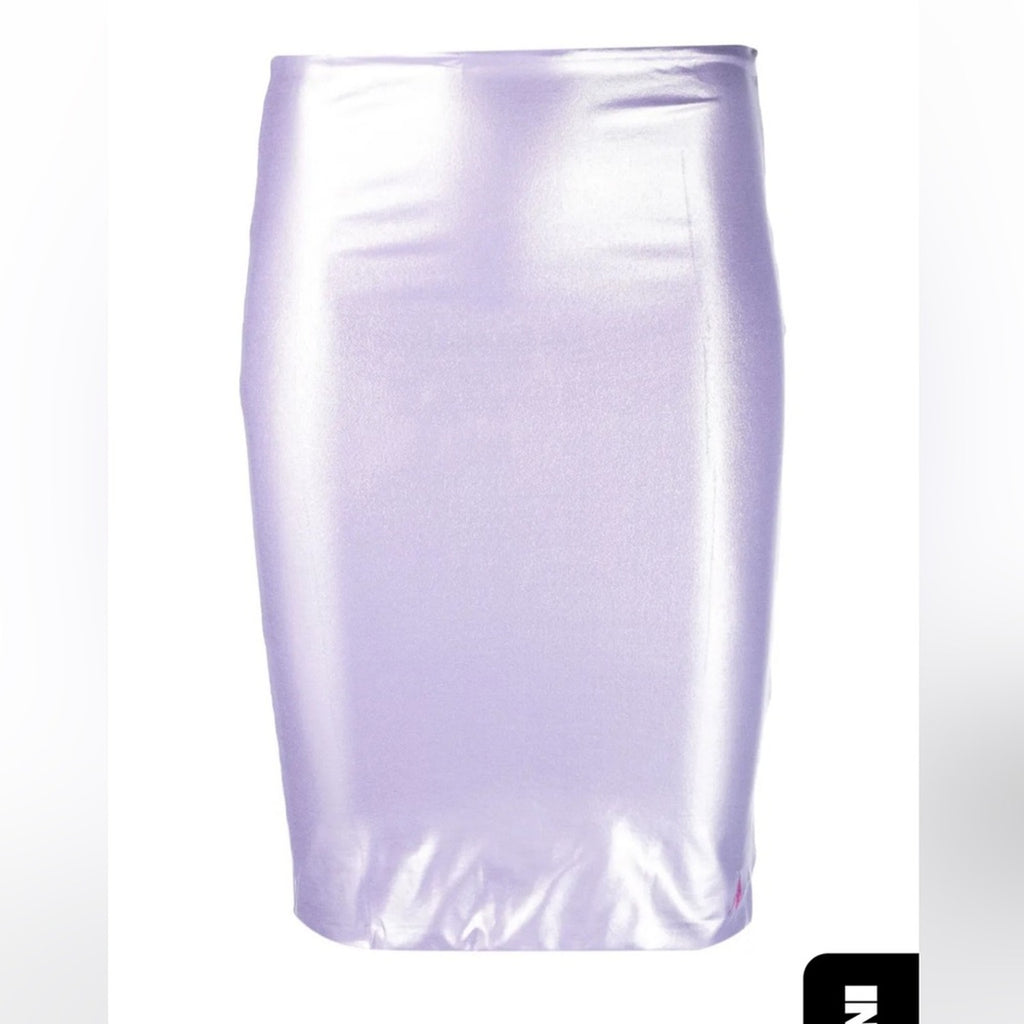 The ATTICO Metallic lavender purple swimsuit cover up low rise, mini skirt, M