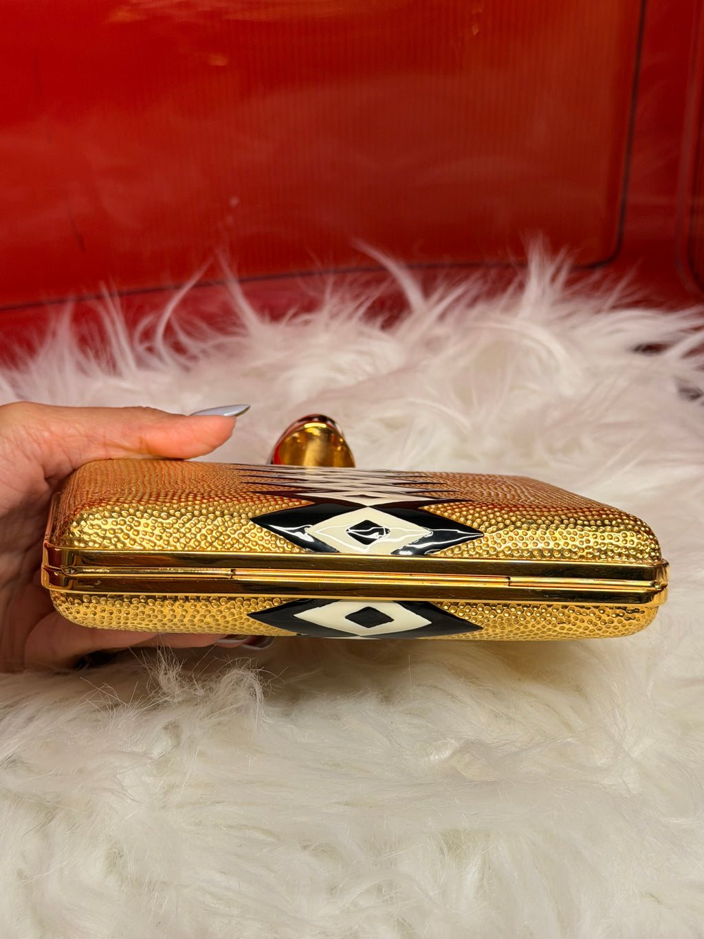 Tom Ford Gold Ring Clutch – Vintage Designer Statement Evening Bag | Luxury Secondhand Tom Ford Handbag