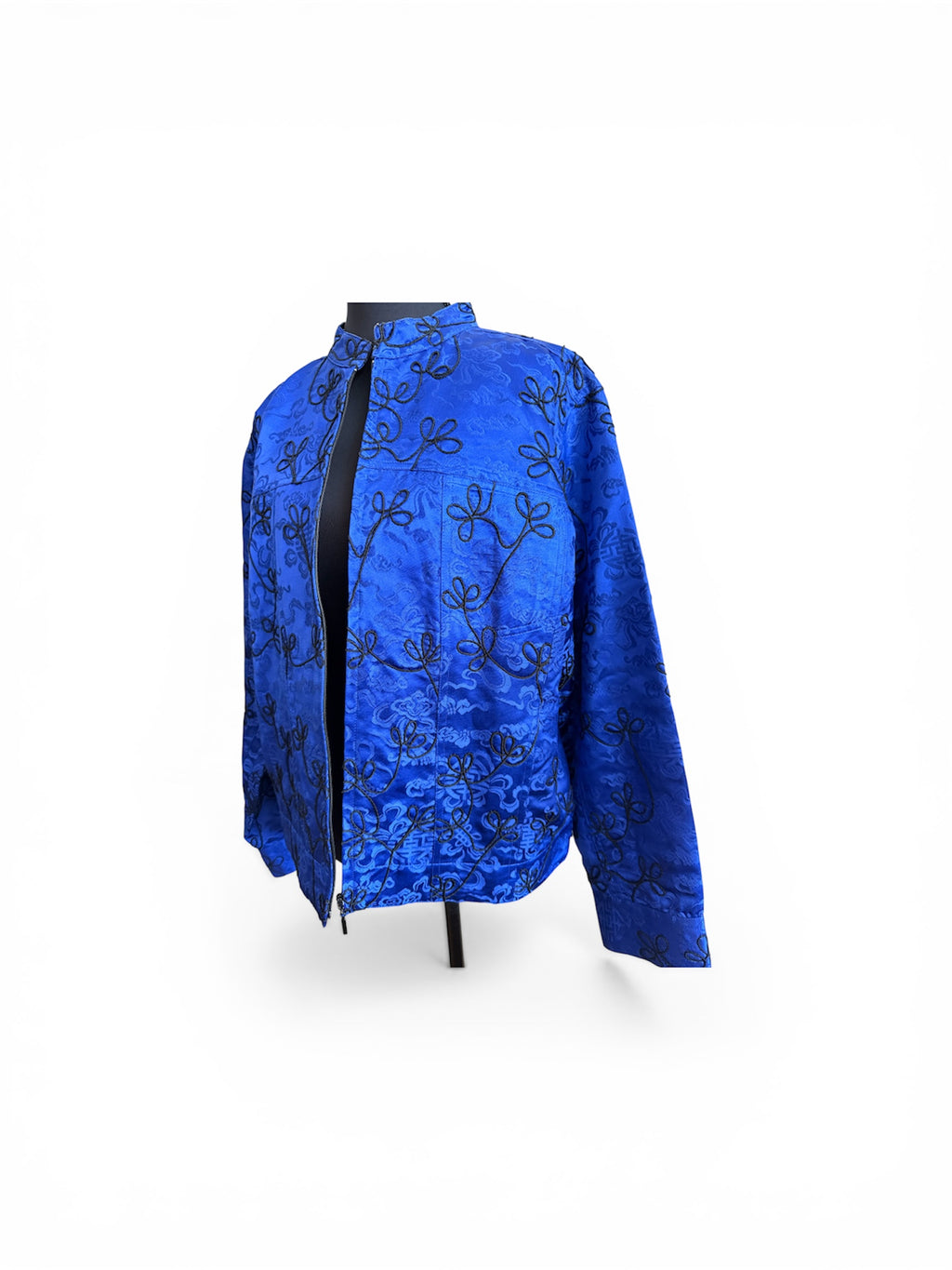 Vintage chicos Royal blue Asian tang Mandarin style jacket