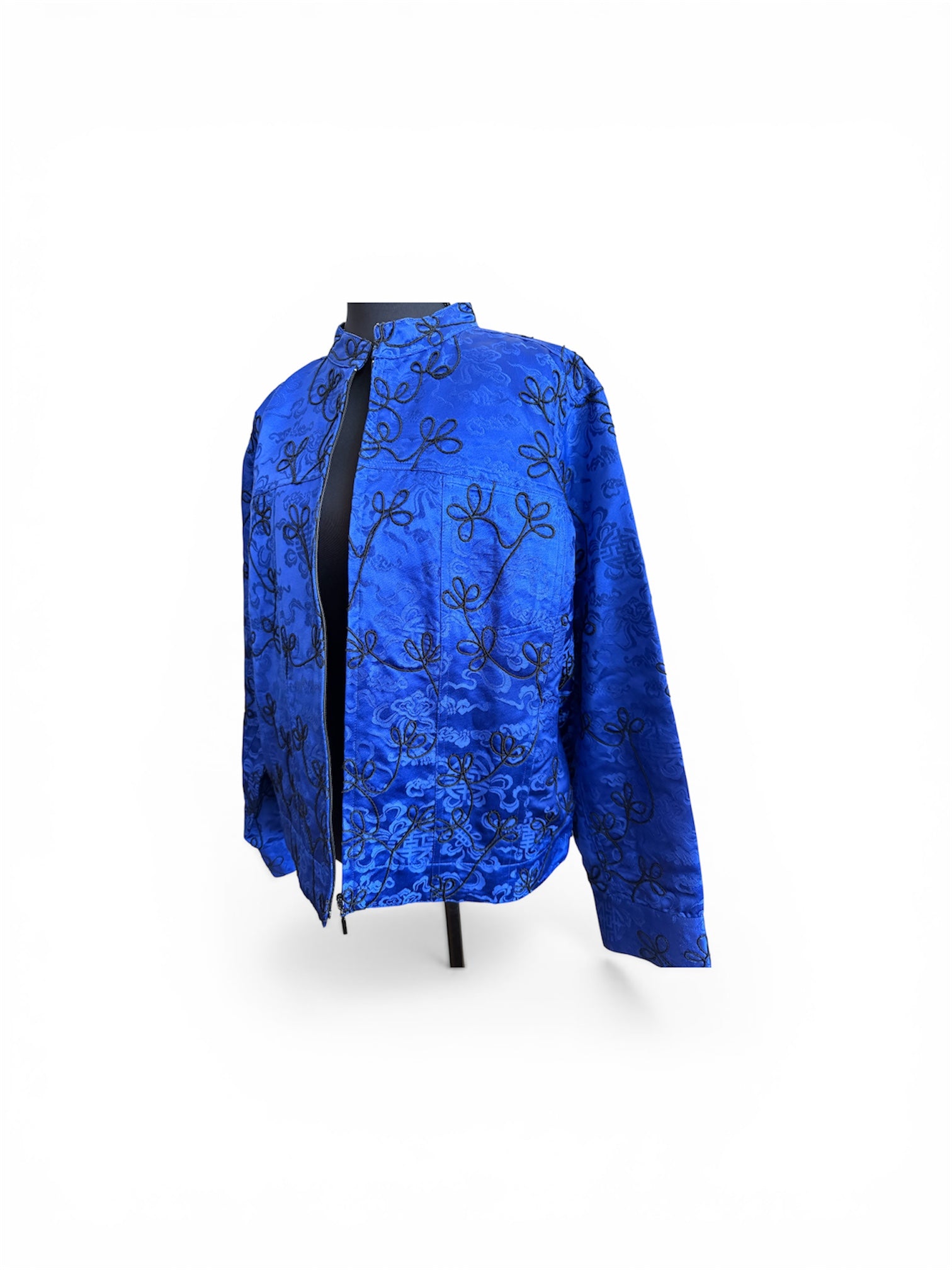 Vintage chicos Royal blue Asian tang Mandarin style jacket
