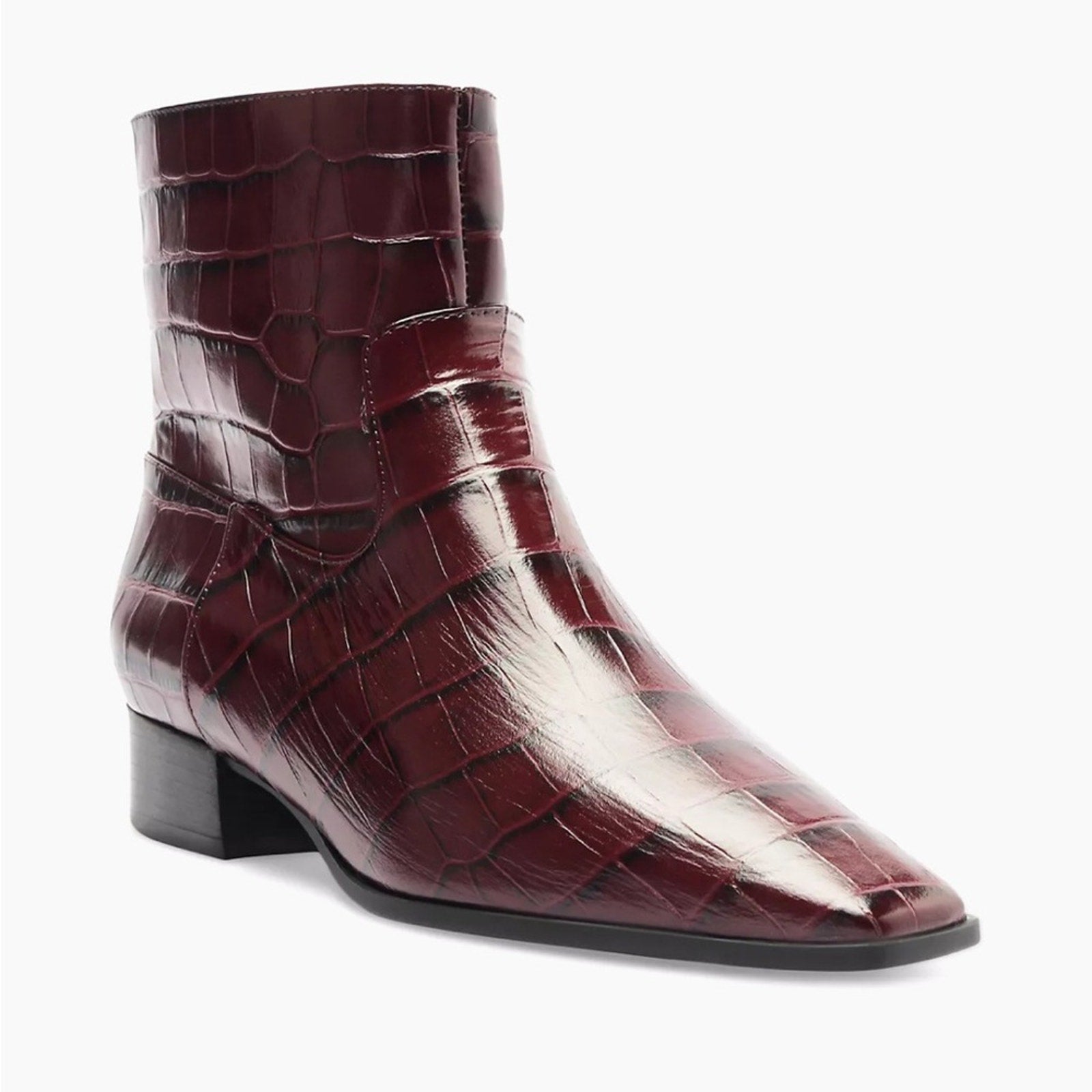 SCHUTZ Helena Crocodile Burgundy boots 8.5