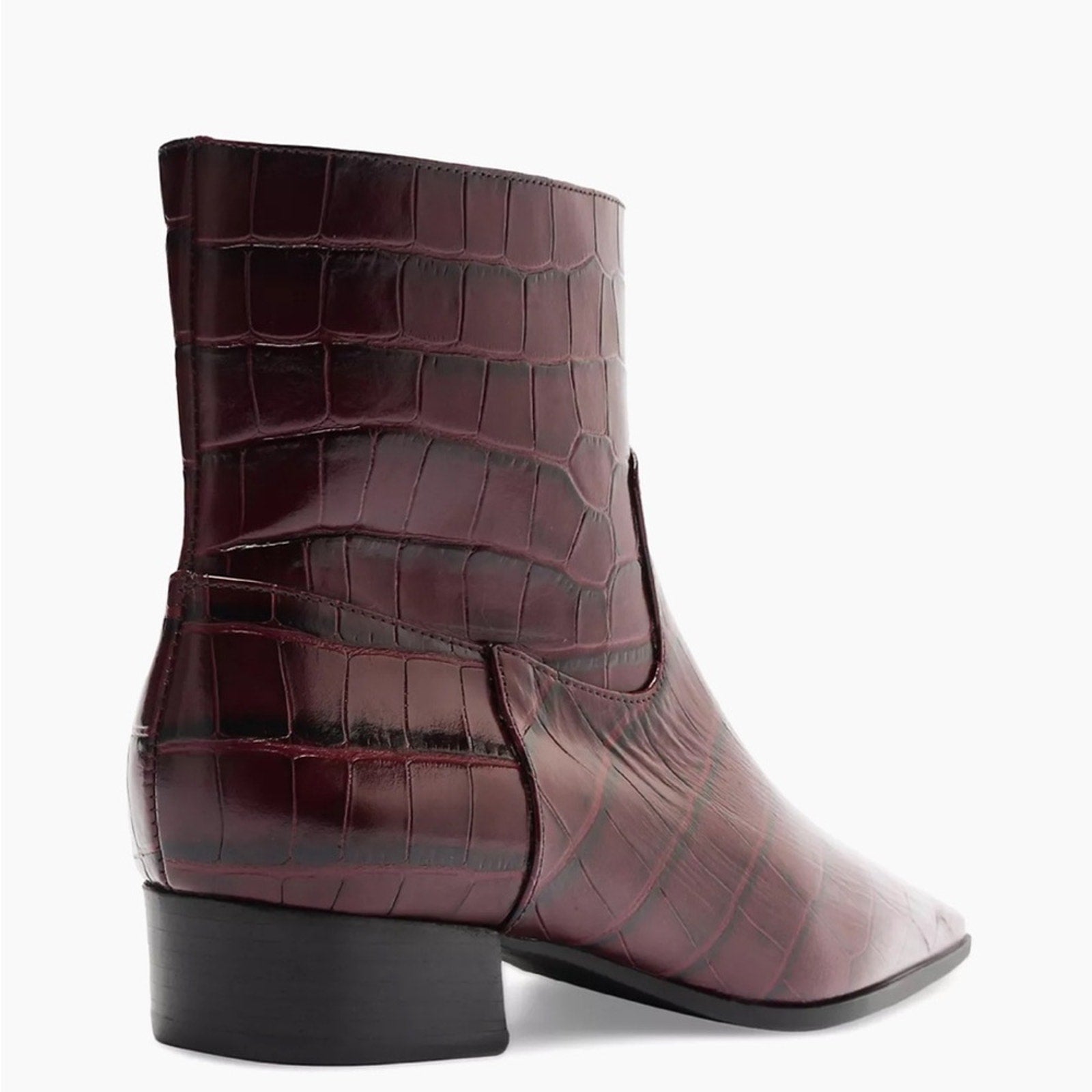SCHUTZ Helena Crocodile Burgundy boots 8.5