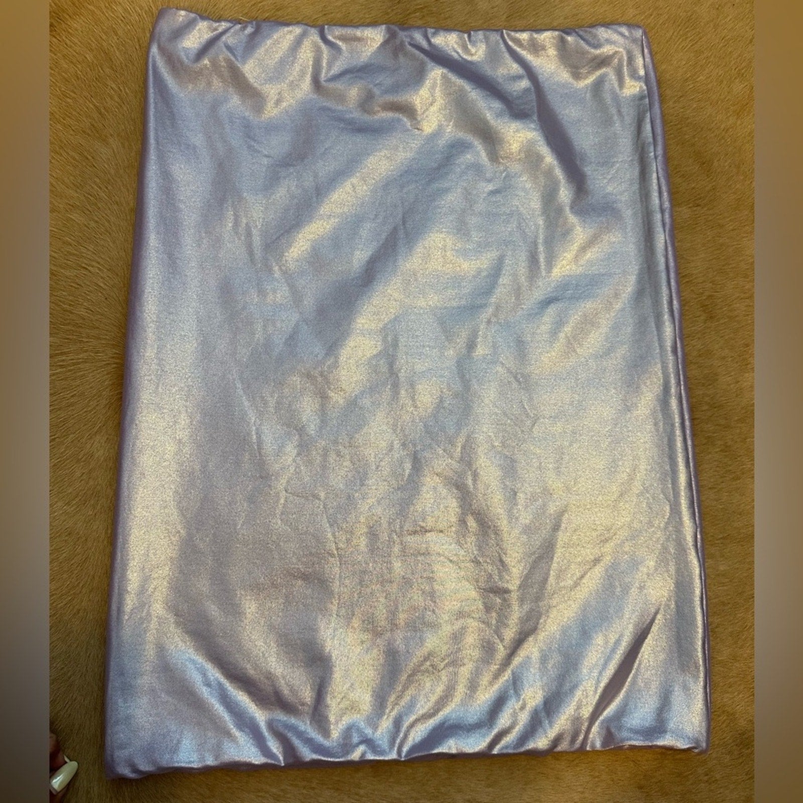 The ATTICO Metallic lavender purple swimsuit cover up low rise, mini skirt, M