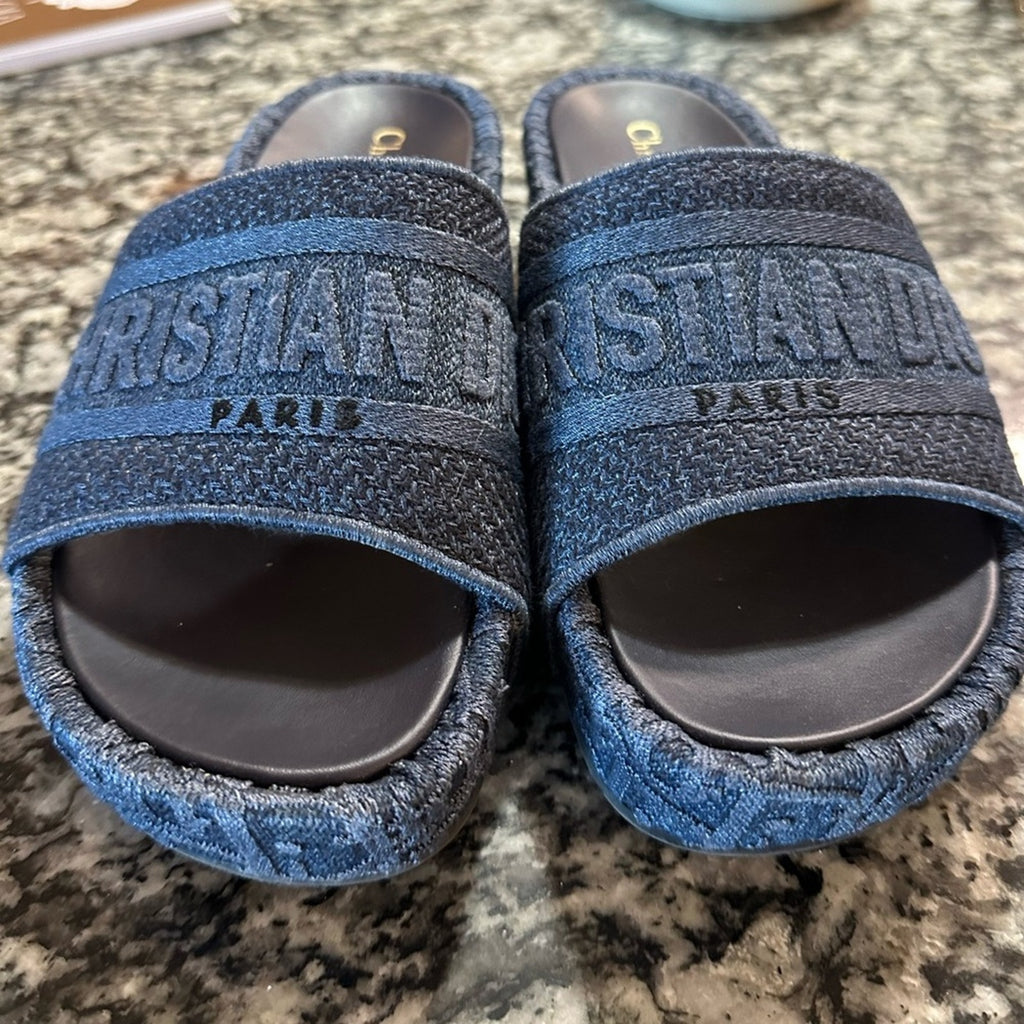 Christian DIOR denim dway platform sandals